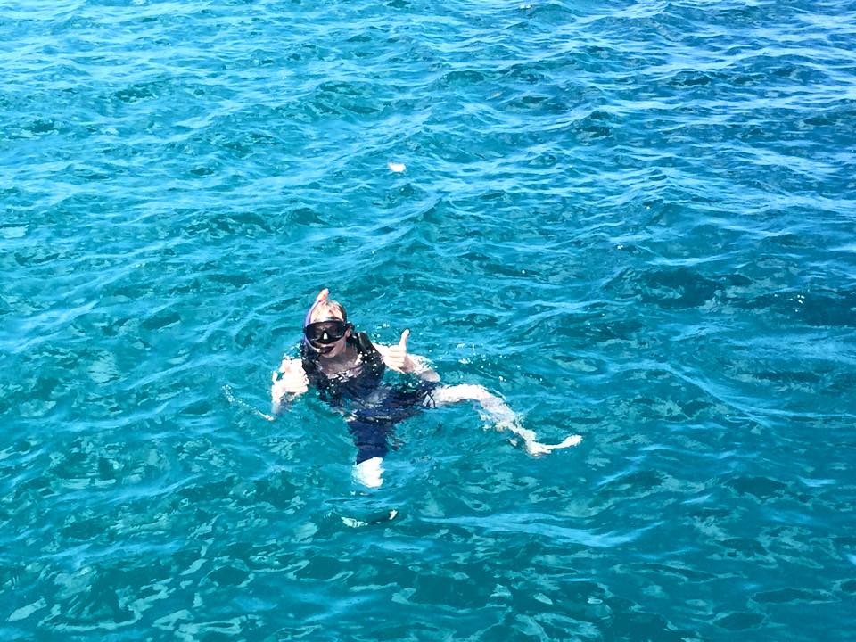 Snorkeling off a catamaran in Barbados